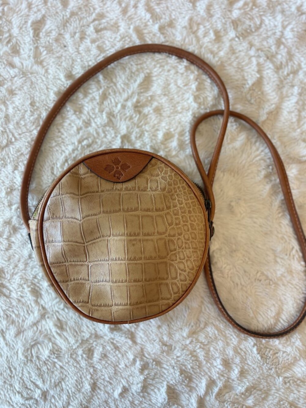 Patricia Nash Genuine Leather Round Crossbody Bag